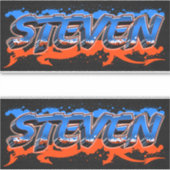 Steven Vorname Name Graffiti Aufkleber Sticker (Voorkant)