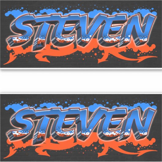 Steven Vorname Name Graffiti Aufkleber Sticker (Voorkant)