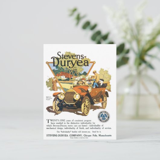 Stevens Duryea Company Briefkaart (Staand voorkant)