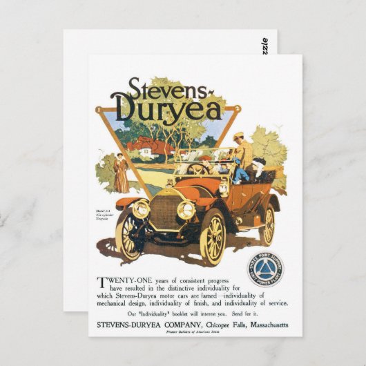 Stevens Duryea Company Briefkaart (Voorkant / Achterkant)