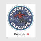 Stevens Pass, Cascades gebergte Washington skigebi Sticker (Vel)