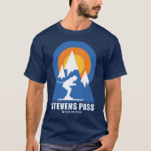 Stevens Pass Ski Sunset Retro T-shirt (Voorkant)