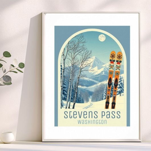 Stevens Pass Washington skivakantie Poster