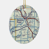 Stevens Point WI Map Keramisch Ornament (Rechts)