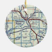 Stevens Point WI  Map Keramisch Ornament (Achterkant)