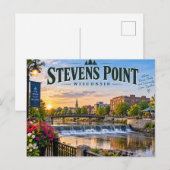 Stevens Point Wisconsin Briefkaart (Voorkant / Achterkant)