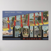 Stevens Point, Wisconsin - Grote letterscènes Poster (Voorkant)