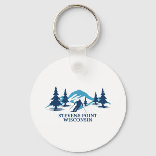 Stevens Point Wisconsin Ski Resort Skiën Skier _1 Sleutelhanger