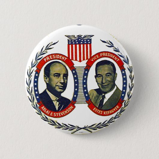 Stevenson, Kefauver jugate - Button (Voorkant)