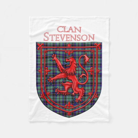 Stevenson Tartan Scottish Plaid Lion Rampant Fleece Deken (Voorkant)