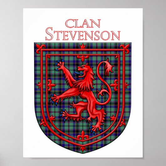 Stevenson Tartan Scottish Pset Lion Rampant Poster (Voorkant)