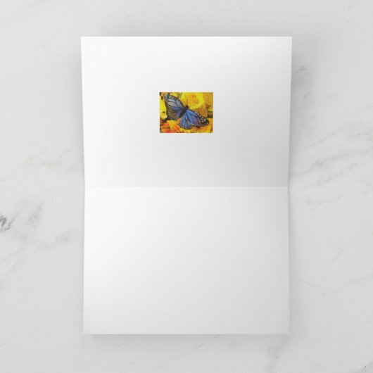 Steve's Blue Butterfly Kaart (Binnen)
