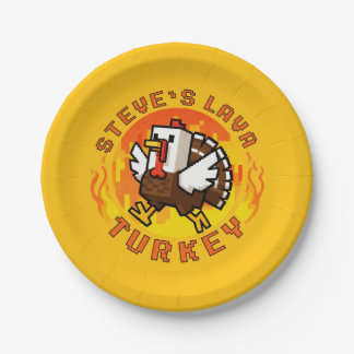 Steve's Lava Chicken Turkey Minecraft Thanksgiving Papieren Bordje