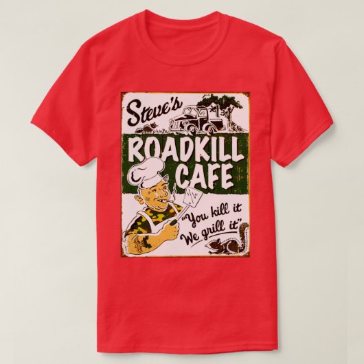 STEVES ROADKILL CAFE  Adverteren Restaurant T-shirt (Design voorkant)