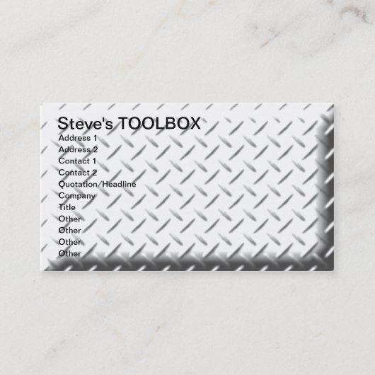 Steve's TOOLBOX Visitekaartje (Voorkant)