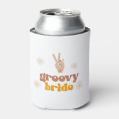 STEVIE Groovy Bride Retro 70's Hippie Thereach Blikjeskoeler (Blikje Voorkant)