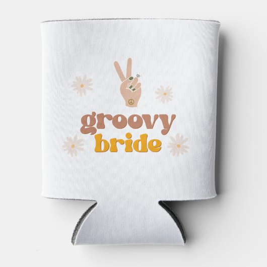STEVIE Groovy Bride Retro 70's Hippie Thereach Blikjeskoeler (Voorkant)