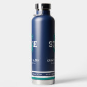 Stevie name: sportmonogram blauwgroen waterfles (Rechts)