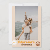 STEVIE Retro 70s Daisy Peace Out Vrijgezellenfeest Kaart (Achterkant)