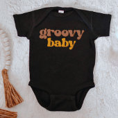 STEVIE Retro 70's Mustard Hippie Groovy Baby Baby Romper