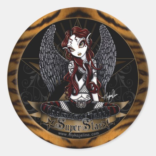 Stevie Super Star Angel Dierenprint Sticker (Voorkant)