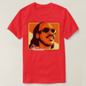 Stevie Wonder Retro 70s stijl ventilator illustrat T-shirt (Design voorkant)