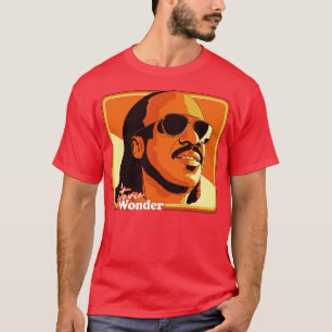Stevie Wonder Retro 70s stijl ventilator illustrat T-shirt