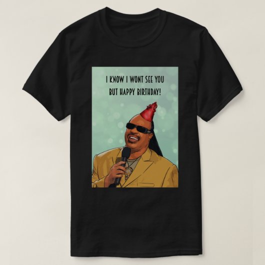 Stevie Wonder - Wenskaart voor gelukkige verjaarda T-shirt (Design voorkant)