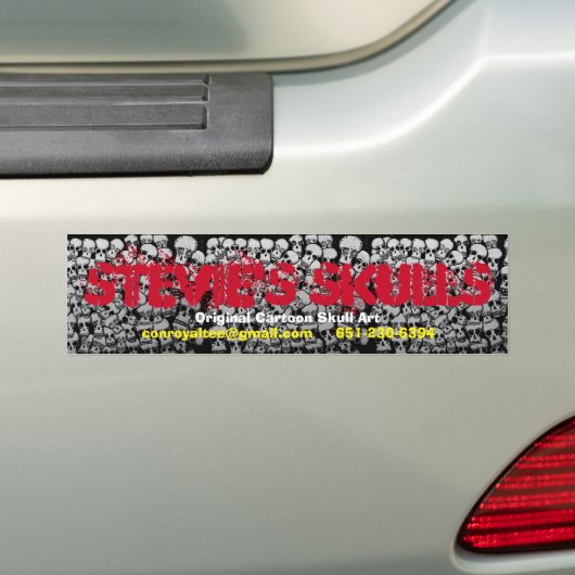 Stevie's Skulls Bumpersticker (Op auto)