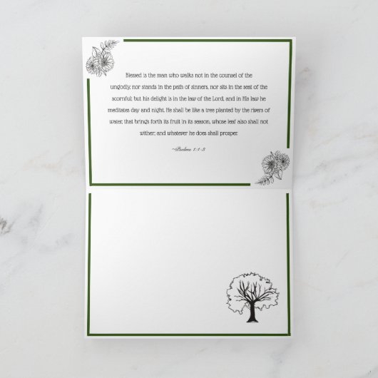 "Stevig gewortelde" Psalmen Schriftgroet Kaart (Binnen)