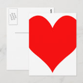 Stevig helder rood Schattige hart Briefkaart (Voorkant / Achterkant)