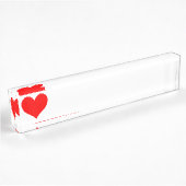 Stevig helder rood Schattige hart Naambordje