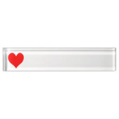 Stevig helder rood Schattige hart Naambordje (Voorkant)