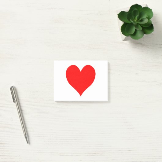Stevig helder rood Schattige hart Post-it® Notes (Kantoor)