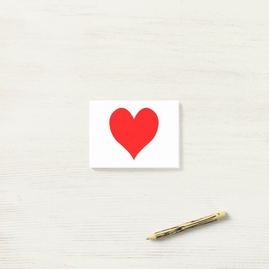 Stevig helder rood Schattige hart Post-it® Notes (Op bureau)