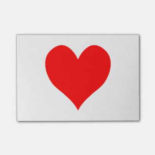 Stevig helder rood Schattige hart Post-it® Notes