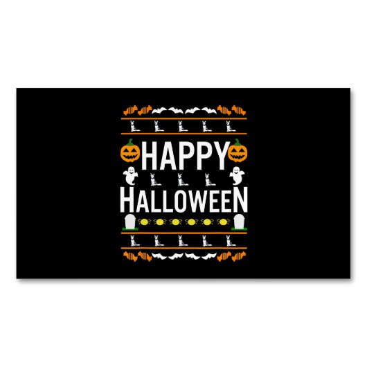 stevig | Husky Black Halloween Lazy Lelijk Kostuum Magnetisch Visitekaartje (Voorkant)