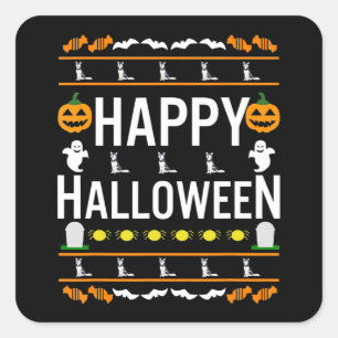 stevig Husky Black Halloween Lazy Lelijk Kostuum Vierkante Sticker