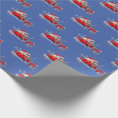 Stevig kijkend dat de kerstman op zijn motorfiets  cadeaupapier (Hoek)