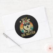 stevig | Mannen beste hondenvader ooit Siberische  Ronde Sticker (Envelop)