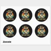 stevig | Mannen beste hondenvader ooit Siberische  Ronde Sticker (Vel)