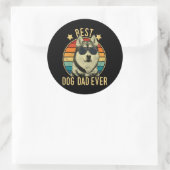 stevig | Mannen beste hondenvader ooit Siberische  Ronde Sticker (Tas)