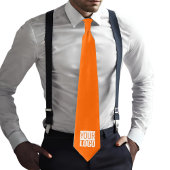 stevig neon sinaasappel - voeg logo toe stropdas