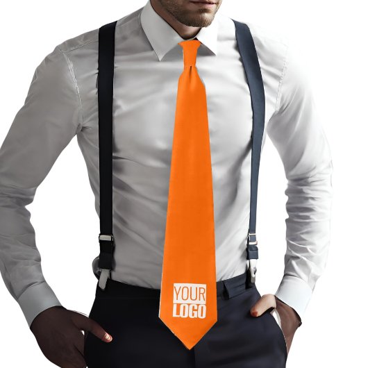 stevig neon sinaasappel - voeg logo toe stropdas