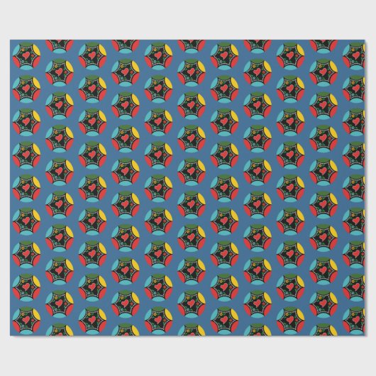 Stevig Portugees Kerstbundel patroon Cadeaupapier (Vlak)