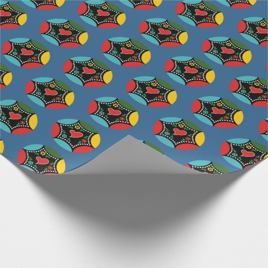 Stevig Portugees Kerstbundel patroon Cadeaupapier (Hoek)