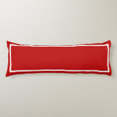 Stevig Rood met Witte Trim Lichaamskussen (Voorkant)