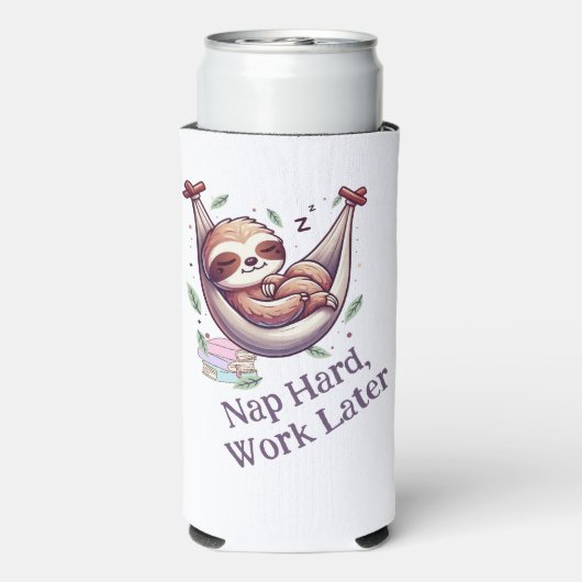 Stevig Slapen Luiaard Seltzer Blikjeskoeler (Seltzer Achterkant)