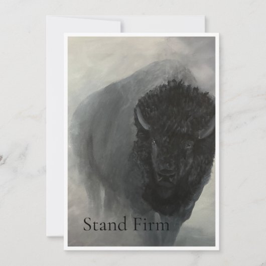 Stevig Staan Bizon Inspirerende Kunstkaart (Voorkant)