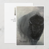Stevig Staan Bizon Inspirerende Kunstkaart (Voorkant / Achterkant)